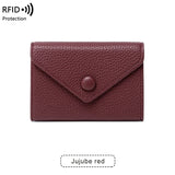Red Leather Travel Purse Card Holder