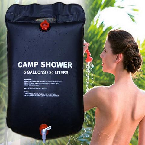 Foldable solar outdoor camp shower