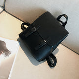 Black faux leather mini tote backpack